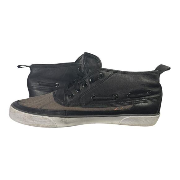 Polo Ralph Lauren Mens Parkstone Mid Sneakers Black/Brown Size 11.5D Lace Up - Picture 6 of 8